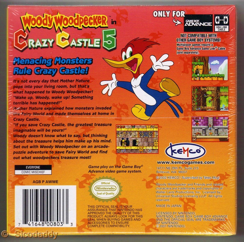 北米版】Woody Woodpecker CRAZY CASTLE 5 GBA